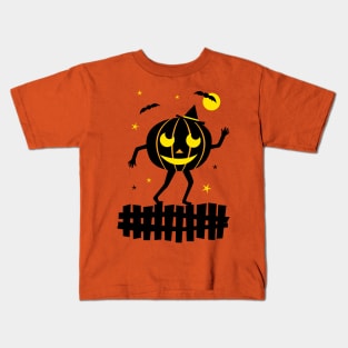 Halloween Cute Retro Vintage Jack O Lantern Pumpkin Kids T-Shirt